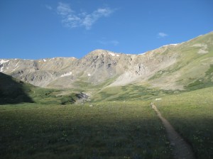 The Missouri Gulch in full summer (Mt Belford out of view to the left). Taken on my first trip to the basin, July 23, 2009.
