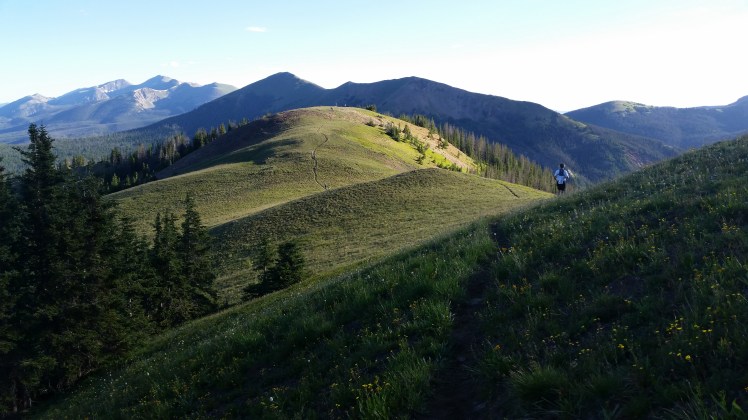 Coming off the first big climb at mile seven: running nirvana