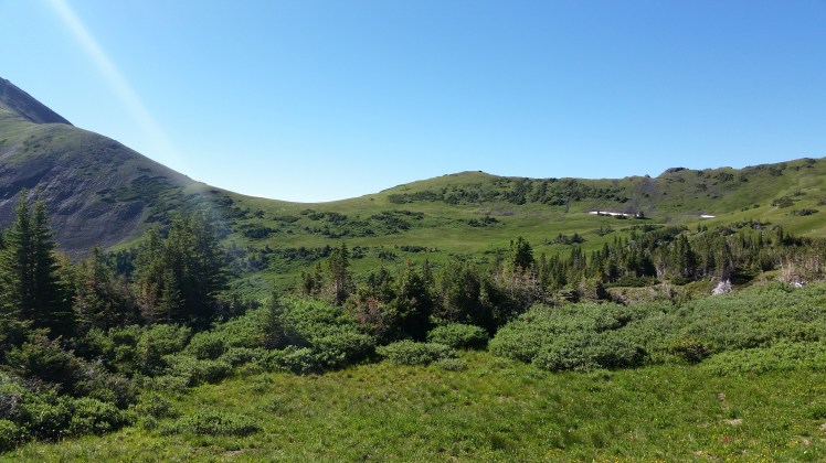 The top of another big climb at mile 14 or so. 