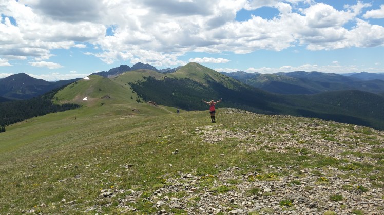 More ridge running around mile 23. That’s new friend Alexis behind me.