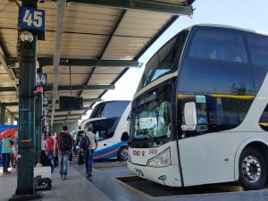 The infamous bus platform in Santiago