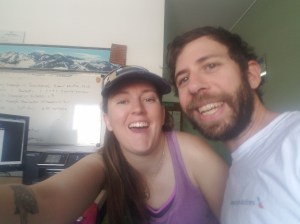 Action shot! Lots of paperwork to fill out.